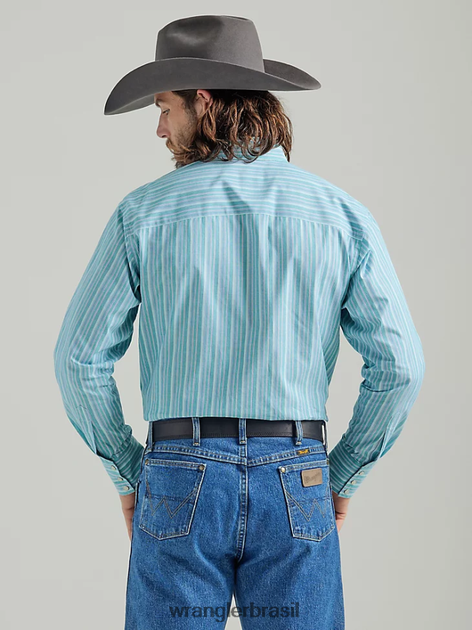 Wrangler Camisa com estampa ocidental de manga curta e conforto avançado 20x competição crepúsculo da marinha (112327799) homens roupas 00LN6N503