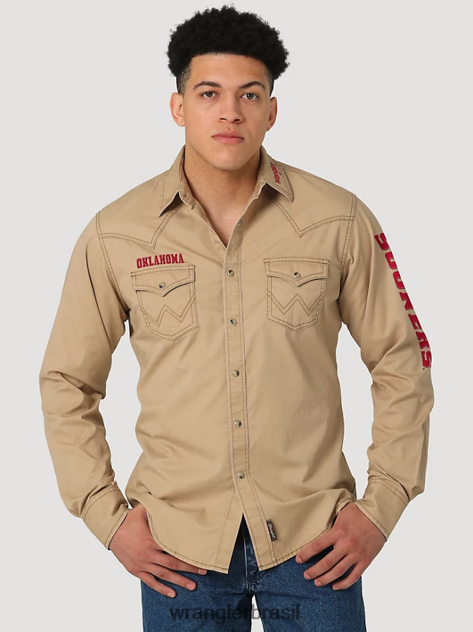 Wrangler Camisa de trabalho jeans ocidental de manga comprida com corte cowboy jeans escuro (ms1041d) homens roupas 00LN6N406