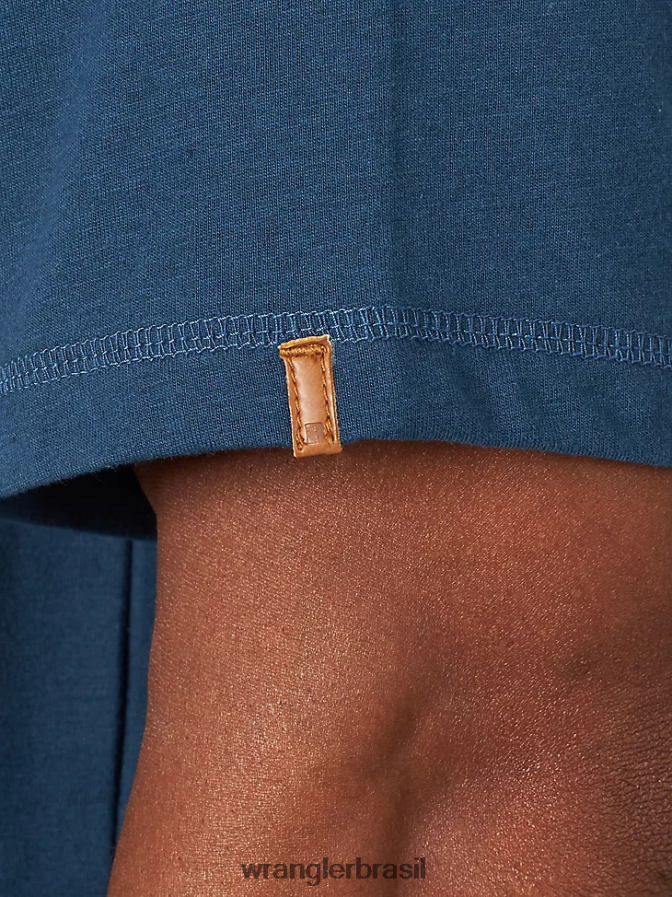 Wrangler Riggs Workwear Camiseta de desempenho de manga curta com 1 bolso azul oxford (3w701ob) homens roupas 00LN6N280