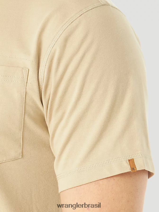 Wrangler Riggs Workwear Camiseta de desempenho de manga curta com 1 bolso cáqui (3w701kh) homens roupas 00LN6N278