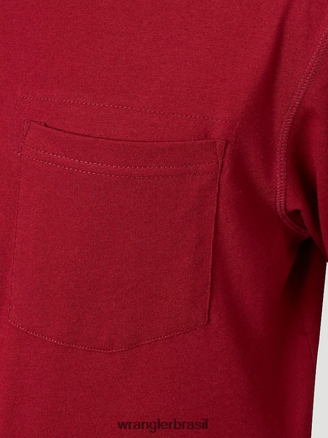Wrangler Riggs Workwear Camiseta de desempenho de manga curta com 1 bolso groselha vermelha (3w701cr) homens roupas 00LN6N276