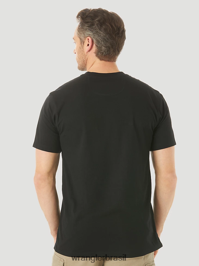 Wrangler Riggs Workwear Camiseta de desempenho de manga curta com 1 bolso preto (3w701bk) homens roupas 00LN6N277