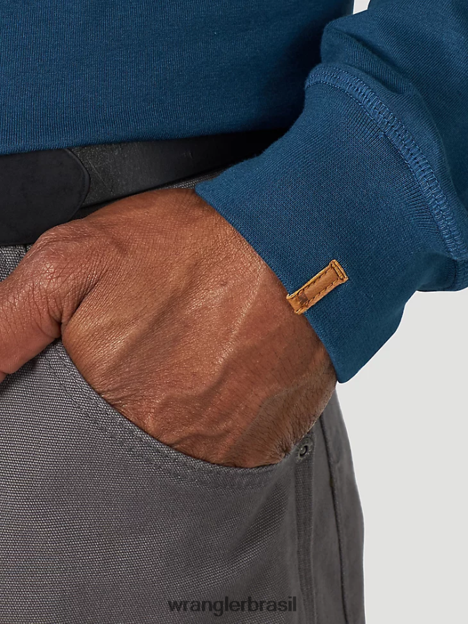 Wrangler Riggs Workwear Camiseta de manga comprida com 1 bolso azul oxford (3w702ob) homens roupas 00LN6N286