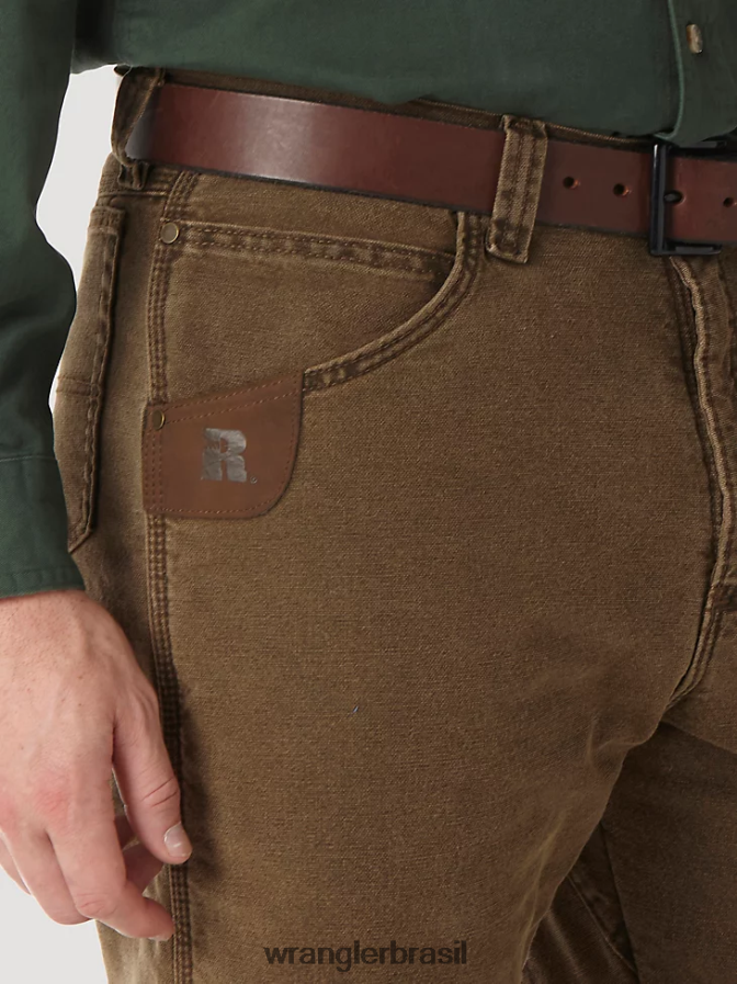 Wrangler Riggs Workwear Jeans com forro acolchoado de cinco bolsos marrom noturno (3w055nb) homens roupas 00LN6N192