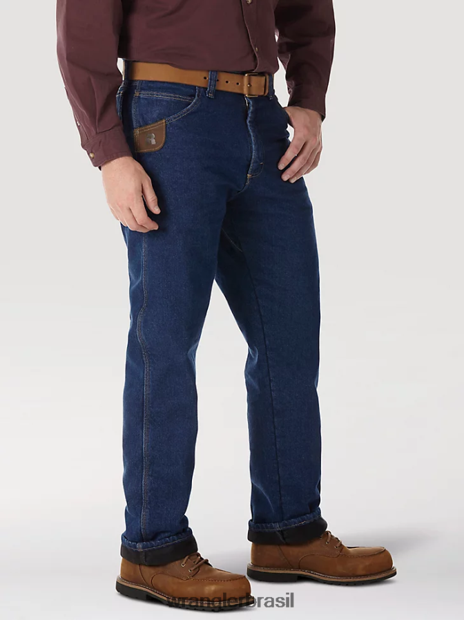 Wrangler Riggs Workwear Jeans com forro acolchoado de cinco bolsos índigo antigo (3w055th) homens roupas 00LN6N191