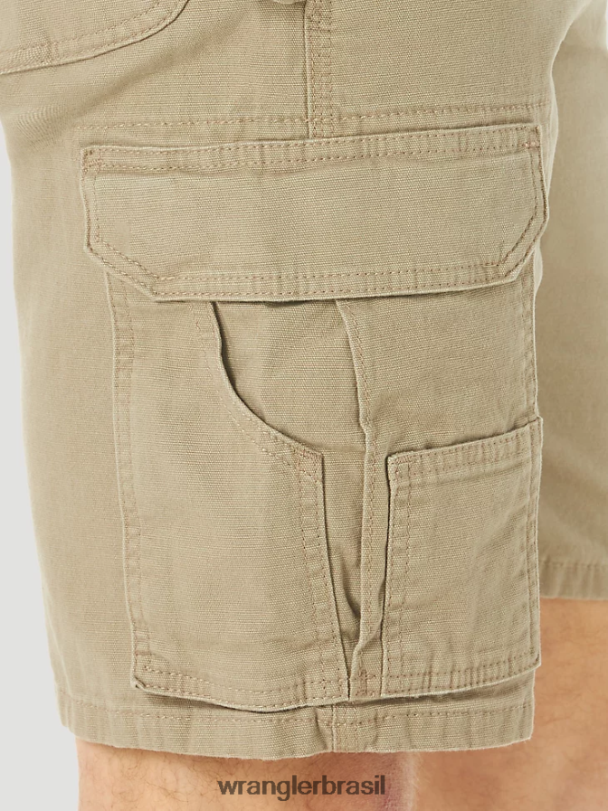 Wrangler Riggs Workwear Stretch Ranger Cargo Curto cáqui escuro (3w362dk) homens roupas 00LN6N536