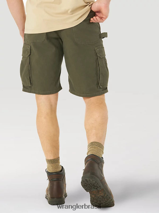 Wrangler Riggs Workwear Stretch Ranger Cargo Curto loden (3w362ld) homens roupas 00LN6N537