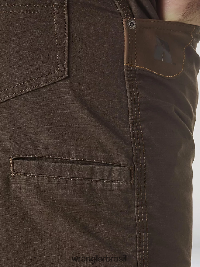 Wrangler Riggs Workwear Técnico Short marrom escuro (3w345db) homens roupas 00LN6N593