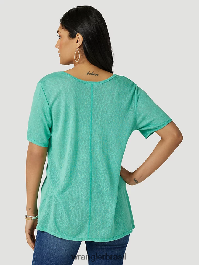 Wrangler atg by camiseta com capuz oceano (112331283) mulheres roupas 00LN6N900