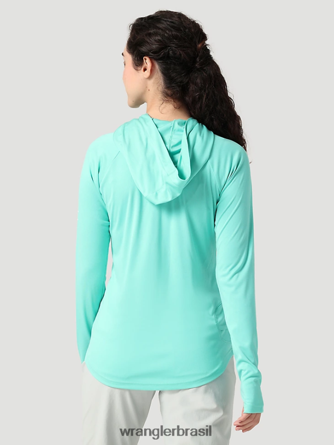 Wrangler atg by camiseta com capuz turquesa (112321844) mulheres roupas 00LN6N901