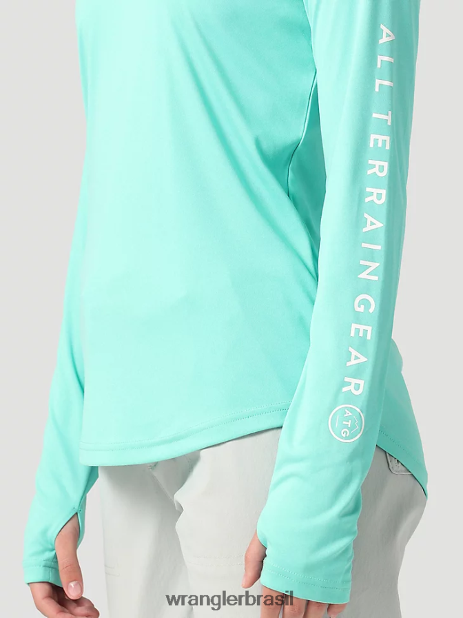 Wrangler atg by camiseta com capuz turquesa (112321844) mulheres roupas 00LN6N901