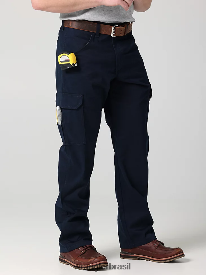 Wrangler calça cargo de sarja de trabalho safira escura (112320219) homens roupas 00LN6N690