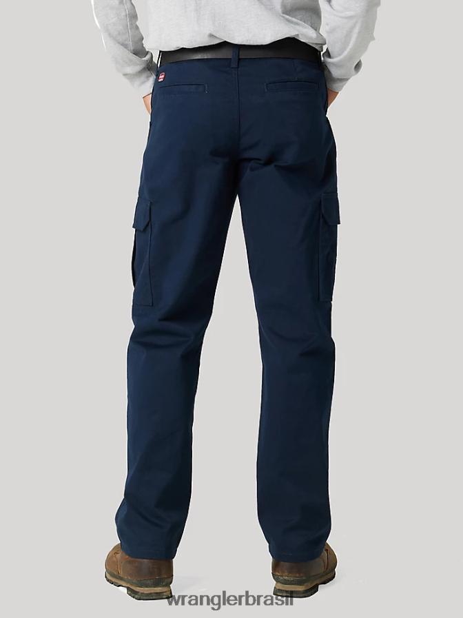 Wrangler calça cargo de sarja de trabalho safira escura (112320219) homens roupas 00LN6N690