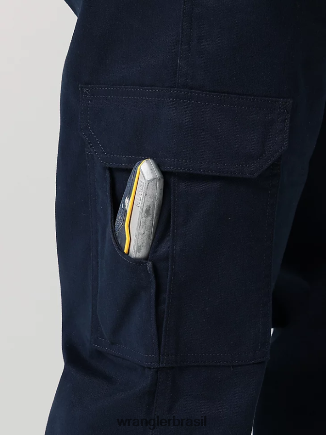 Wrangler calça cargo de sarja de trabalho safira escura (112320219) homens roupas 00LN6N690