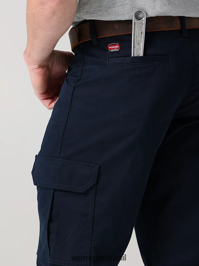Wrangler calça cargo de sarja de trabalho safira escura (112320219) homens roupas 00LN6N690