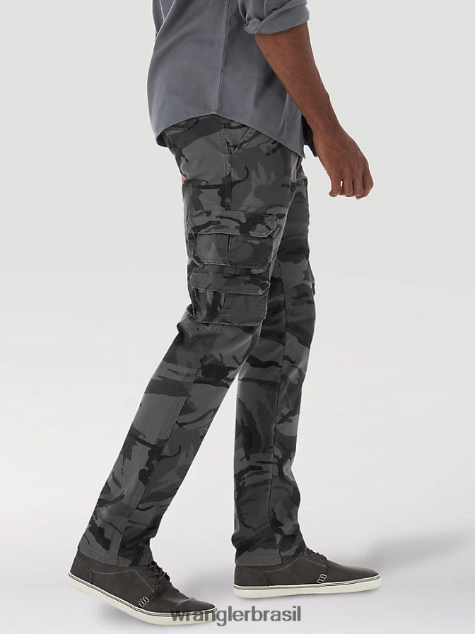 Wrangler calça cargo flex cônica camuflagem antracite (70dywgl) homens roupas 00LN6N227