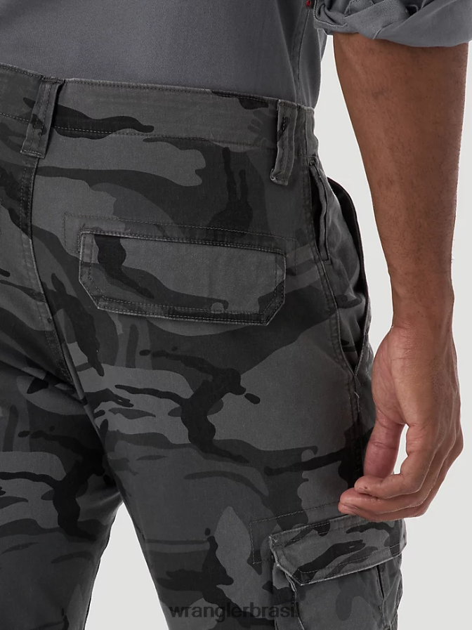 Wrangler calça cargo flex cônica camuflagem antracite (70dywgl) homens roupas 00LN6N227
