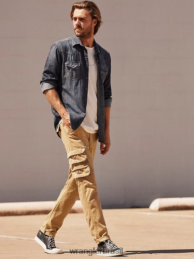 Wrangler calça cargo flex cônica colheita (70dywhv) homens roupas 00LN6N226