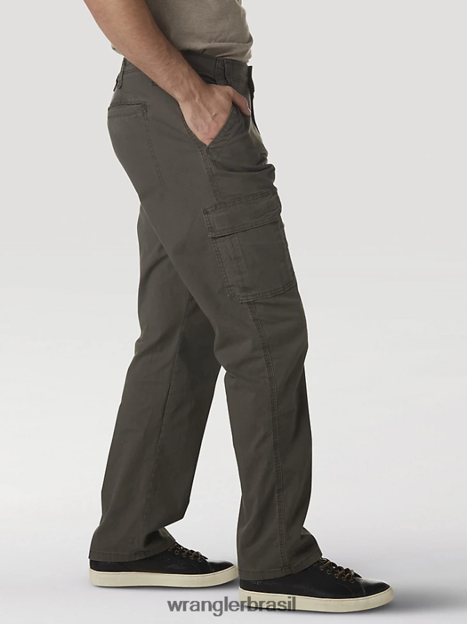 Wrangler calça cargo flex premium cinco estrelas com ajuste relaxado azeitona monótona (70abwod) homens roupas 00LN6N221