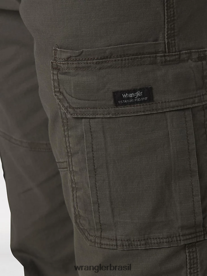 Wrangler calça cargo flex premium cinco estrelas com ajuste relaxado azeitona monótona (70abwod) homens roupas 00LN6N221