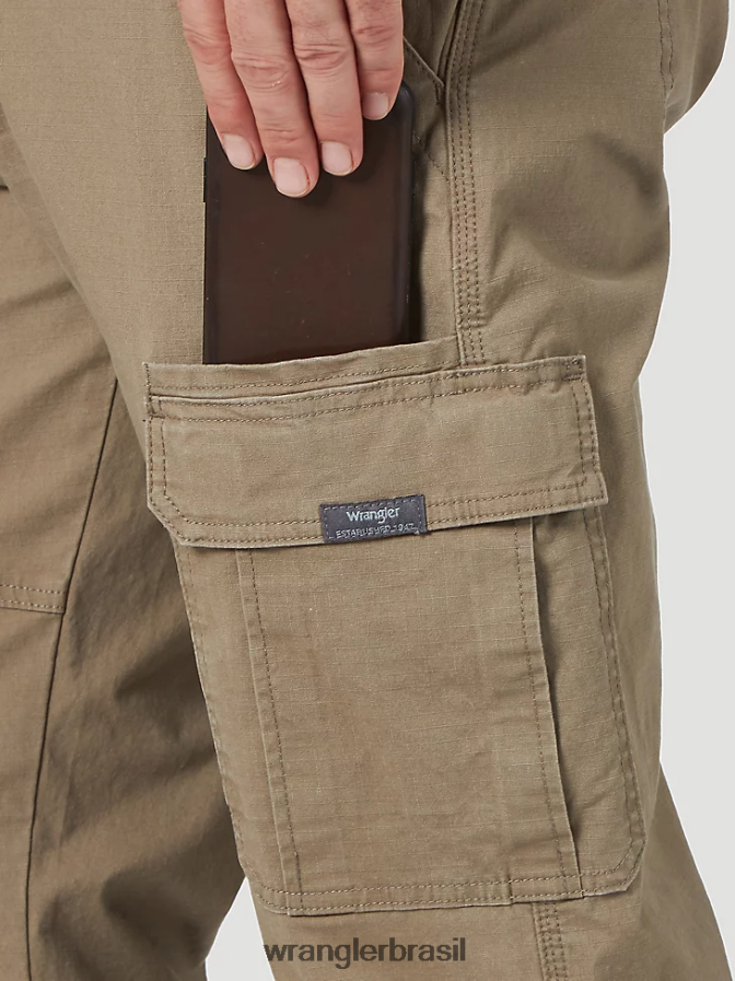 Wrangler calça cargo flex premium cinco estrelas com ajuste relaxado cevada (70abwby) homens roupas 00LN6N223