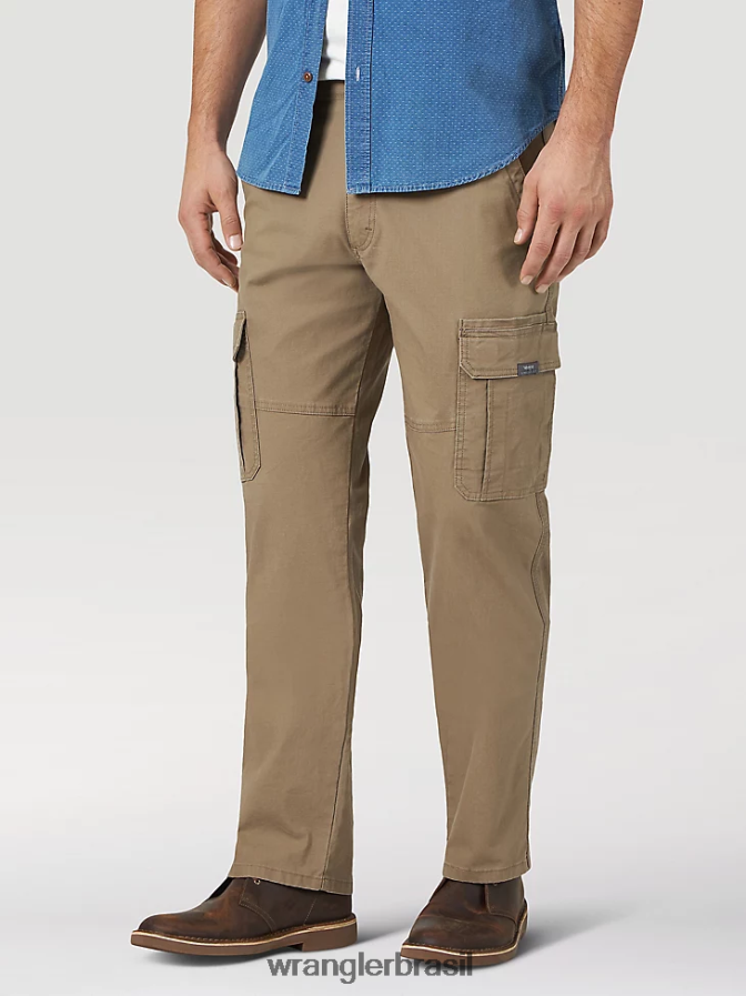 Wrangler calça cargo flex premium cinco estrelas com ajuste relaxado cevada (70abwby) homens roupas 00LN6N223