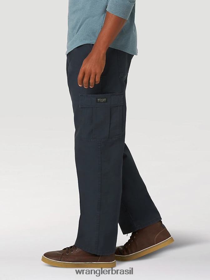 Wrangler calça cargo flex premium cinco estrelas com ajuste relaxado marinha (70ab0nv) homens roupas 00LN6N224