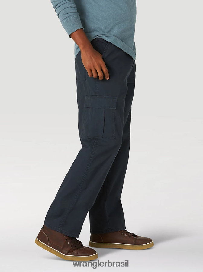 Wrangler calça cargo flex premium cinco estrelas com ajuste relaxado marinha (70ab0nv) homens roupas 00LN6N224