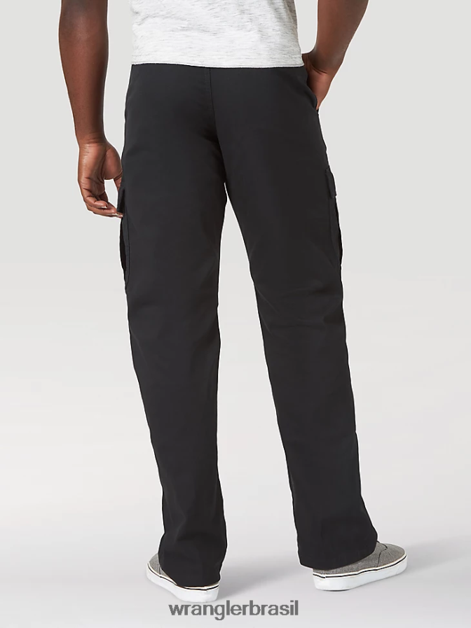 Wrangler calça cargo flex premium cinco estrelas com ajuste relaxado preto (70abwbl) homens roupas 00LN6N218