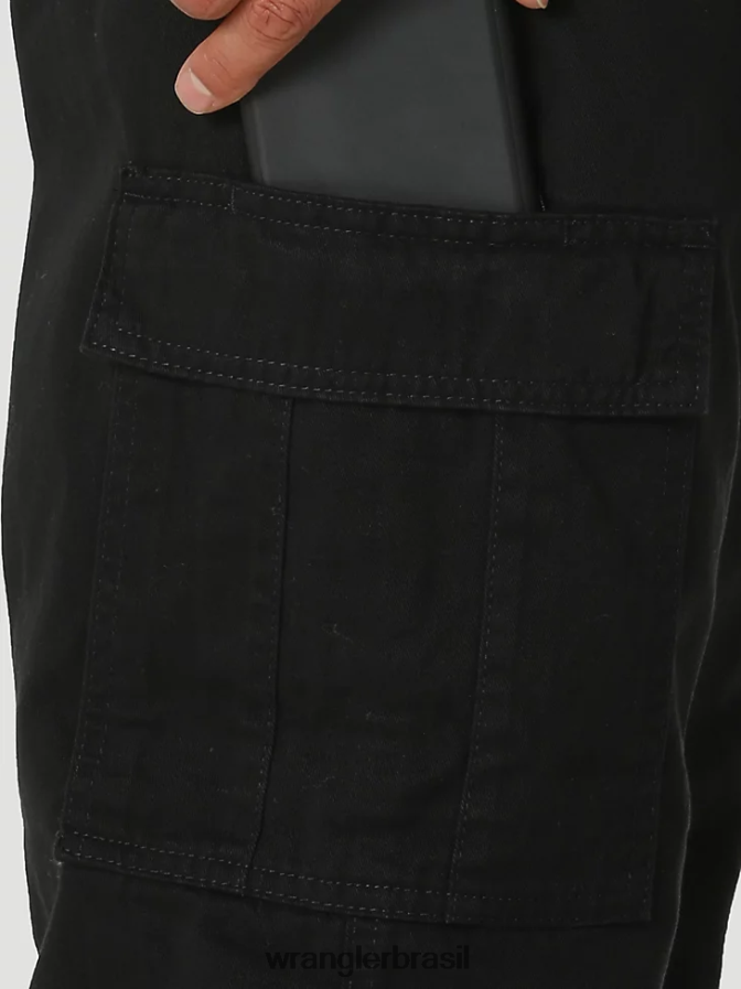 Wrangler calça cargo relaxada autêntica preto (10zm6lgbl) homens roupas 00LN6N245