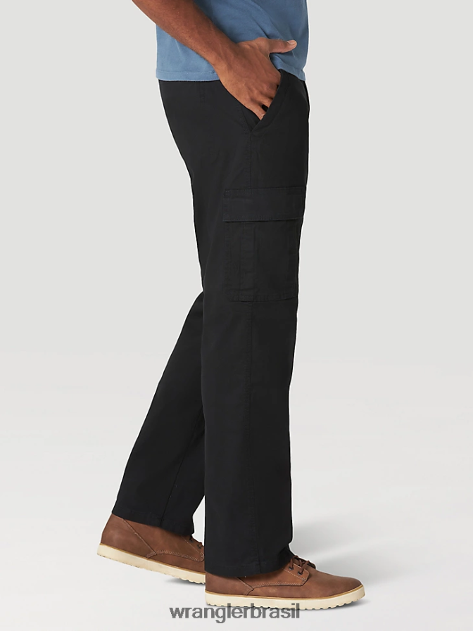 Wrangler calça cargo stretch relaxada autêntica preto (10zm7abbl) homens roupas 00LN6N233