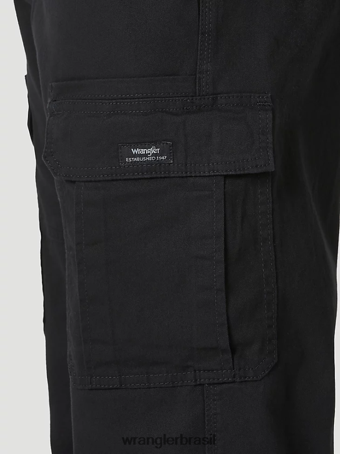 Wrangler calça cargo stretch relaxada autêntica preto (10zm7abbl) homens roupas 00LN6N233