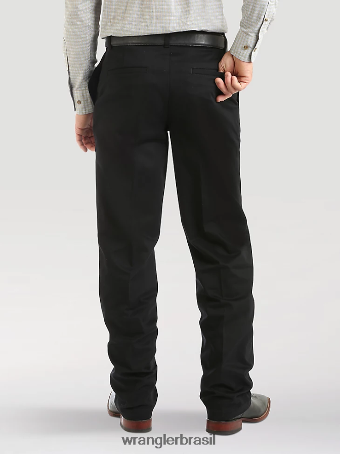 Wrangler calça casual casual com frente plana e relaxada preto (00096bk) homens roupas 00LN6N260