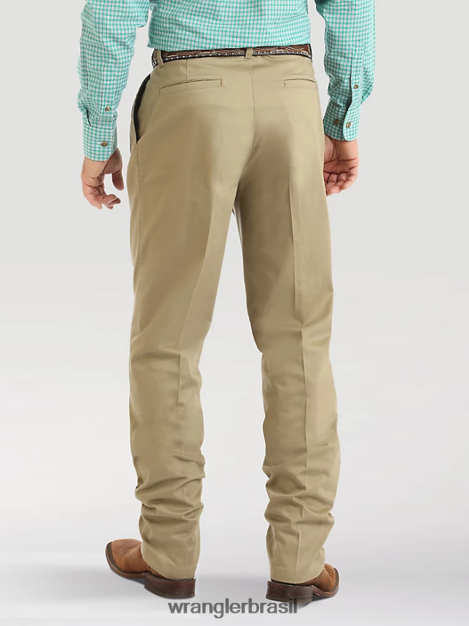 Wrangler calça casual com pregas na frente e ajuste relaxado cáqui (00097kh) homens roupas 00LN6N262