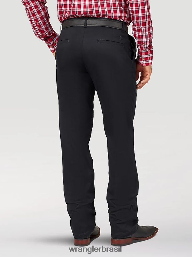 Wrangler calça casual com pregas na frente e ajuste relaxado preto (00097bk) homens roupas 00LN6N261