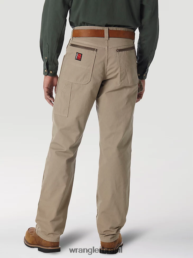 Wrangler calça de carpinteiro riggs workwear cáqui escuro (3w020dk) homens roupas 00LN6N268