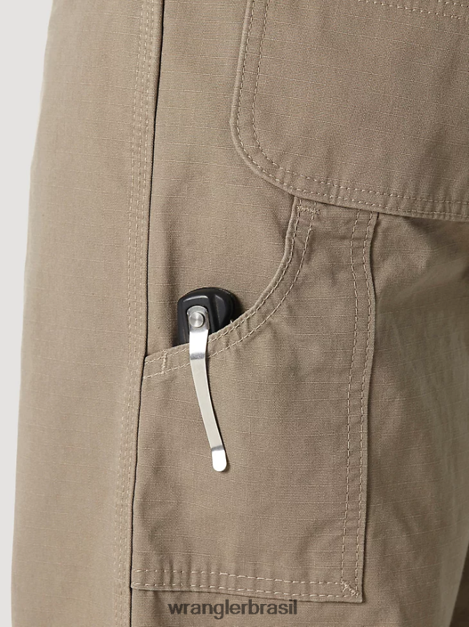 Wrangler calça de carpinteiro riggs workwear cáqui escuro (3w020dk) homens roupas 00LN6N268