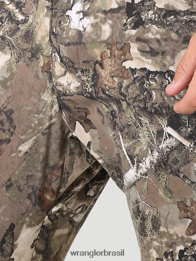 Wrangler calça de lona com perna reta e ajuste regular de uso robusto musgo (31100ms) homens roupas 00LN6N650