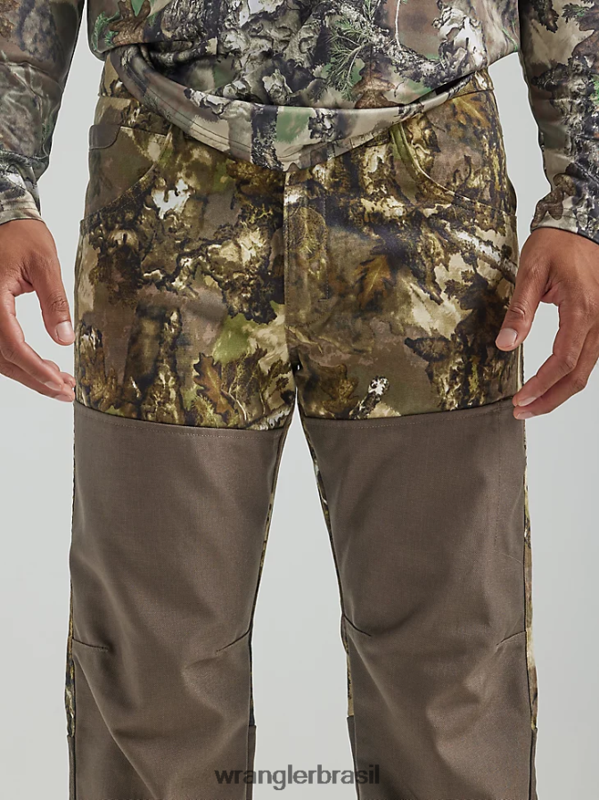 Wrangler calça de lona com perna reta e ajuste regular de uso robusto musgo (31100ms) homens roupas 00LN6N650