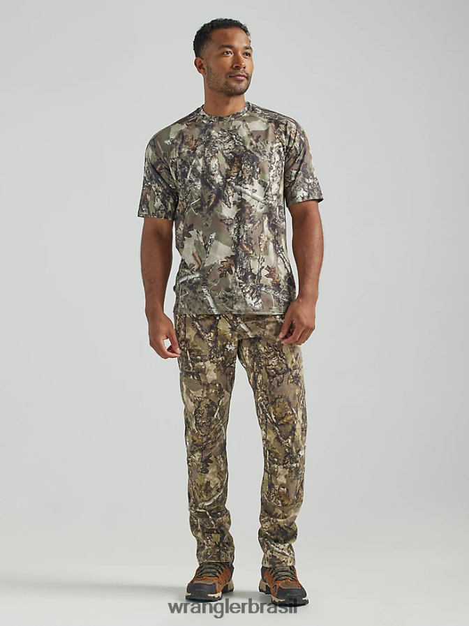 Wrangler calça de lona com perna reta e ajuste regular de uso robusto musgo (31100ms) homens roupas 00LN6N650