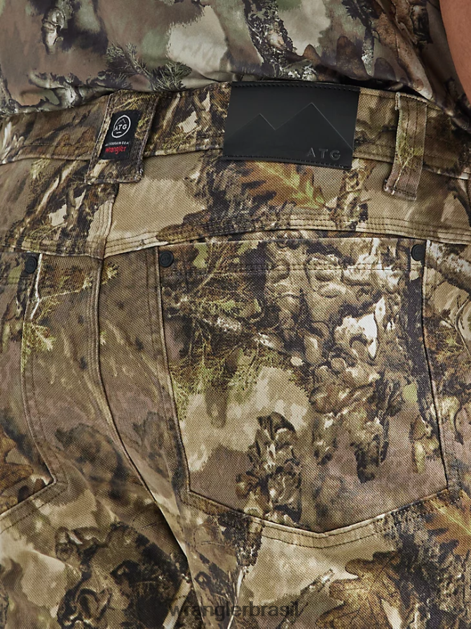 Wrangler calça de lona com perna reta e ajuste regular de uso robusto musgo (31100ms) homens roupas 00LN6N650