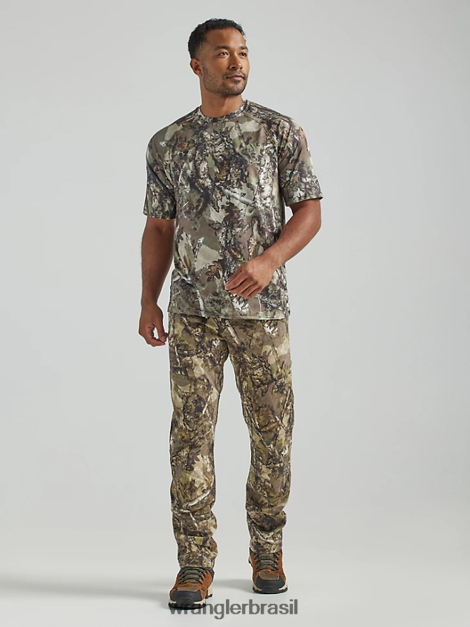 Wrangler calça de lona com perna reta e ajuste regular de uso robusto musgo (31100ms) homens roupas 00LN6N650