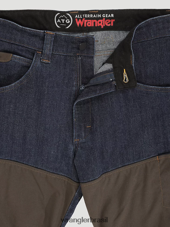 Wrangler calça de lona com perna reta e ajuste regular de uso robusto musgo (31100ms) homens roupas 00LN6N650