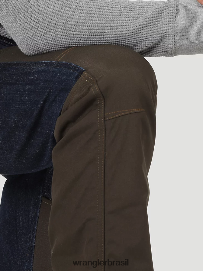 Wrangler calça de lona com perna reta e ajuste regular de uso robusto musgo (31100ms) homens roupas 00LN6N650