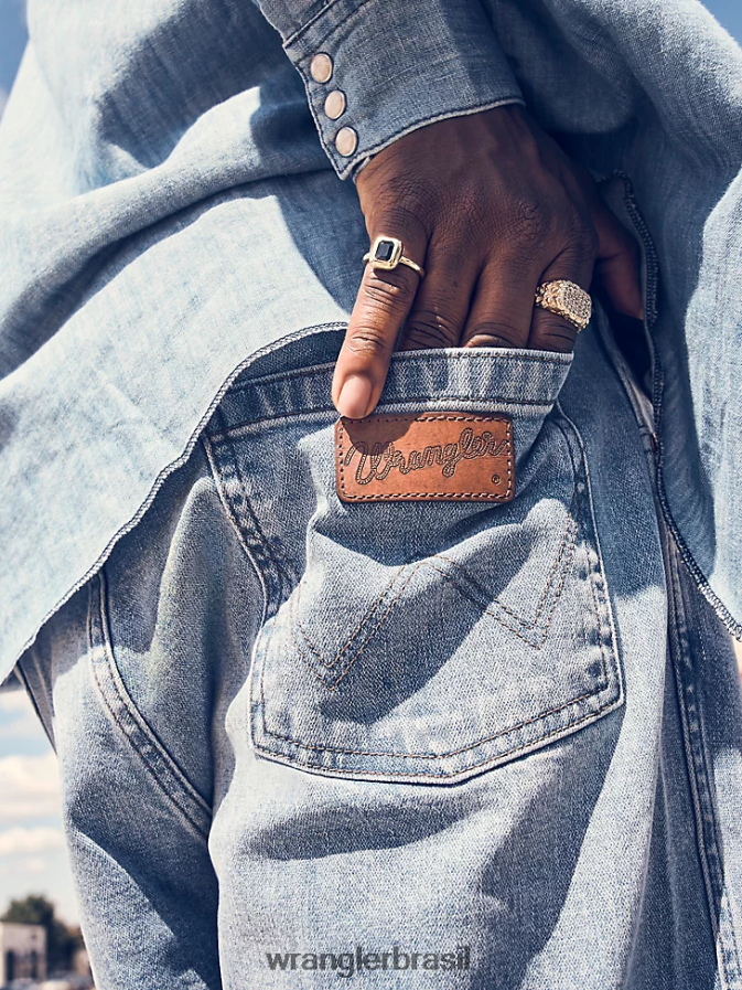 Wrangler calça jeans Heritage Redding solta azul do sol (112318428) homens roupas 00LN6N187