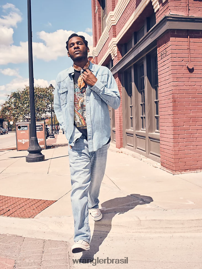 Wrangler calça jeans Heritage Redding solta azul do sol (112318428) homens roupas 00LN6N187