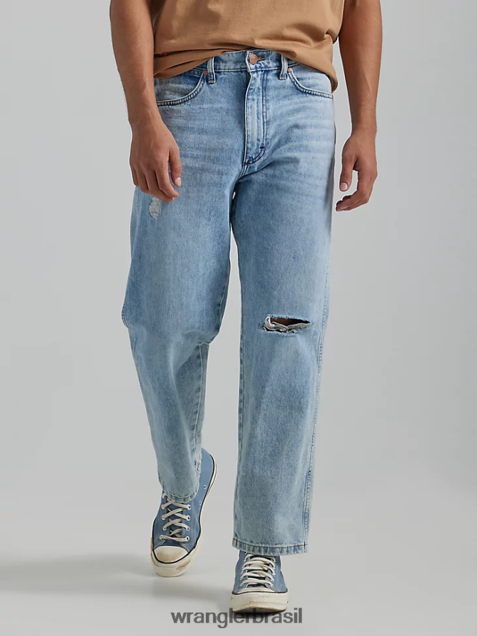 Wrangler calça jeans Heritage Redding solta lavagem leve rasgada (112335468) homens roupas 00LN6N185