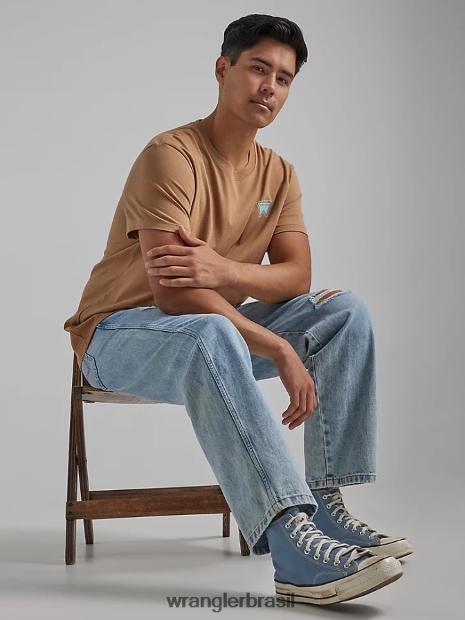 Wrangler calça jeans Heritage Redding solta lavagem leve rasgada (112335468) homens roupas 00LN6N185