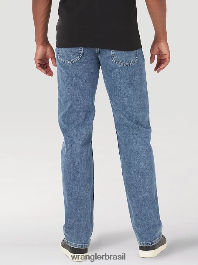 Wrangler calça jeans authentics com cintura confortável e ajuste regular lavagem de pedra leve (10zm1cssl) homens roupas 00LN6N203