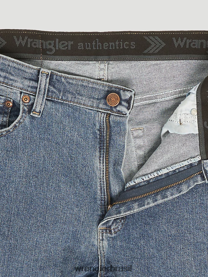 Wrangler calça jeans authentics com cintura confortável e ajuste regular lavagem de pedra leve (10zm1cssl) homens roupas 00LN6N203